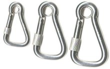 Stainless Steel Assymetric Screwgate Carbine Hooks with Eye