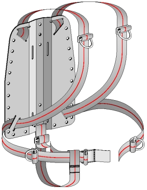 EXD® - DIR-Style STAINLESS-STEEL<P>Back-Pack-Harness TYP III BP123EU-3