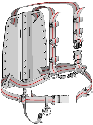 EXD® - STAINLESS-STEEL<P>Back-Pack-Harness TYP I BP123EU-1