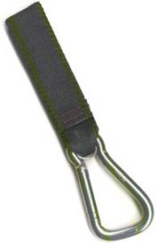 Stainless Steel 60mm Assymetric Carbine Hook on Webbing