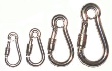 Stainless Steel Outward Opening Carbine Hooks with Eye