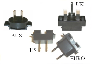 Uk, US, AUS and Euro 2 Pin Mains Adapters (Fast Charger only)