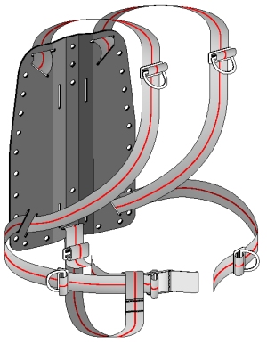 EXD® - DIR-Style ULTRA-LIGHT Back-Pack-Harness-System TYP III BP120EU-3